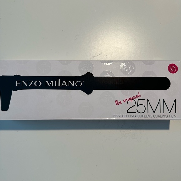 Enzo Milano 25mm Clipless Curling Iron Wand Black Glove Styling NEW - Picture 1 of 2